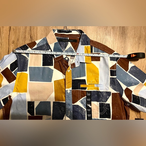 NWT Sean John Multicolor Geometric Button-Down 100% cotton, 2XL - Picture 4 of 13